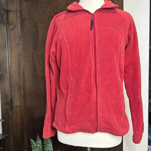Red Columbia zip up sweater women’s size Medium sweatshirt jacket